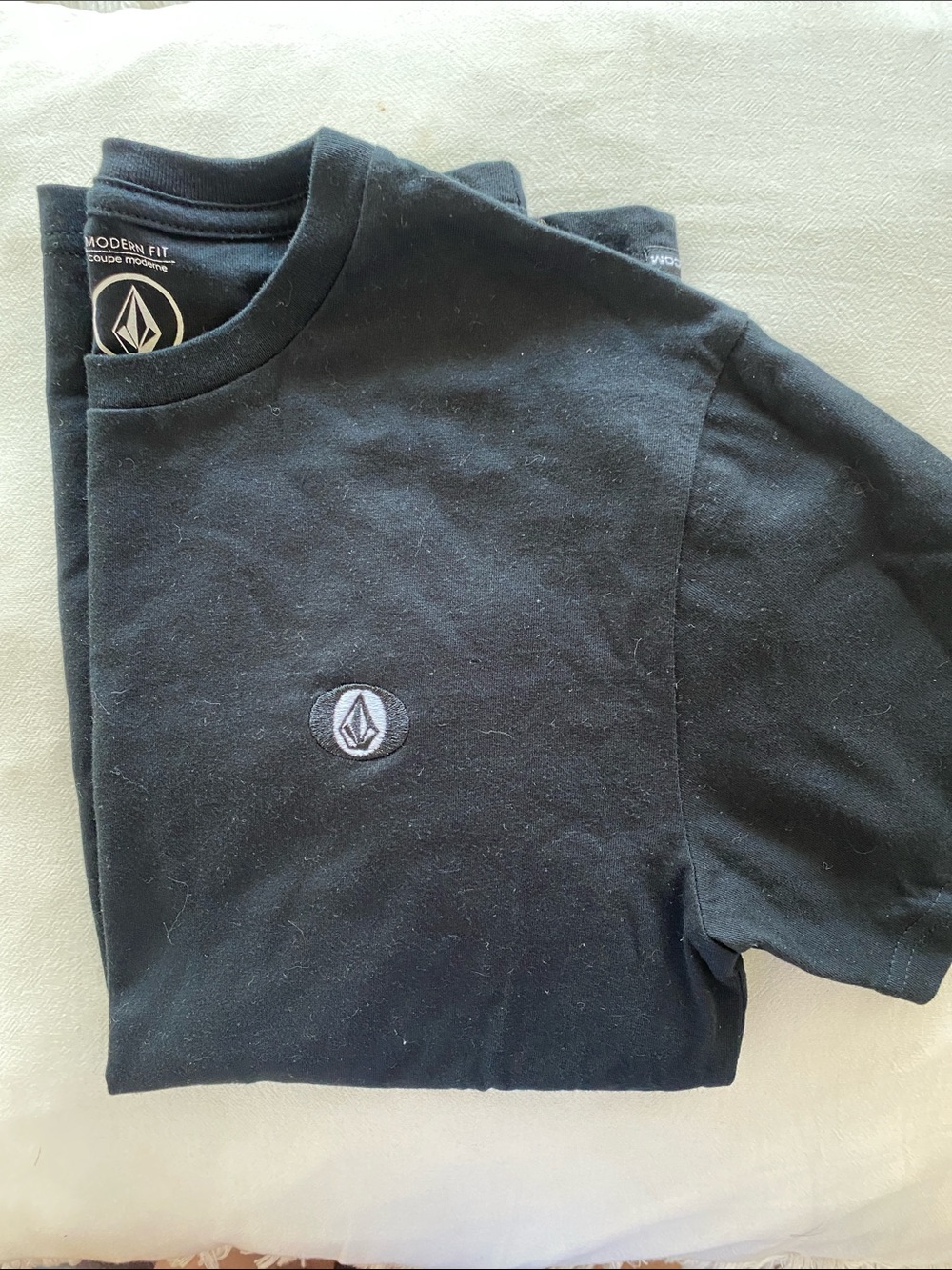 Volcom Black tight fit Stone embroidered Logo T-Shirt